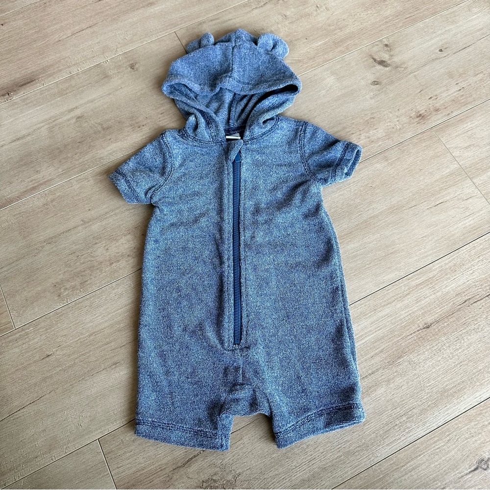 Baby Terry Cloth Hooded Romper